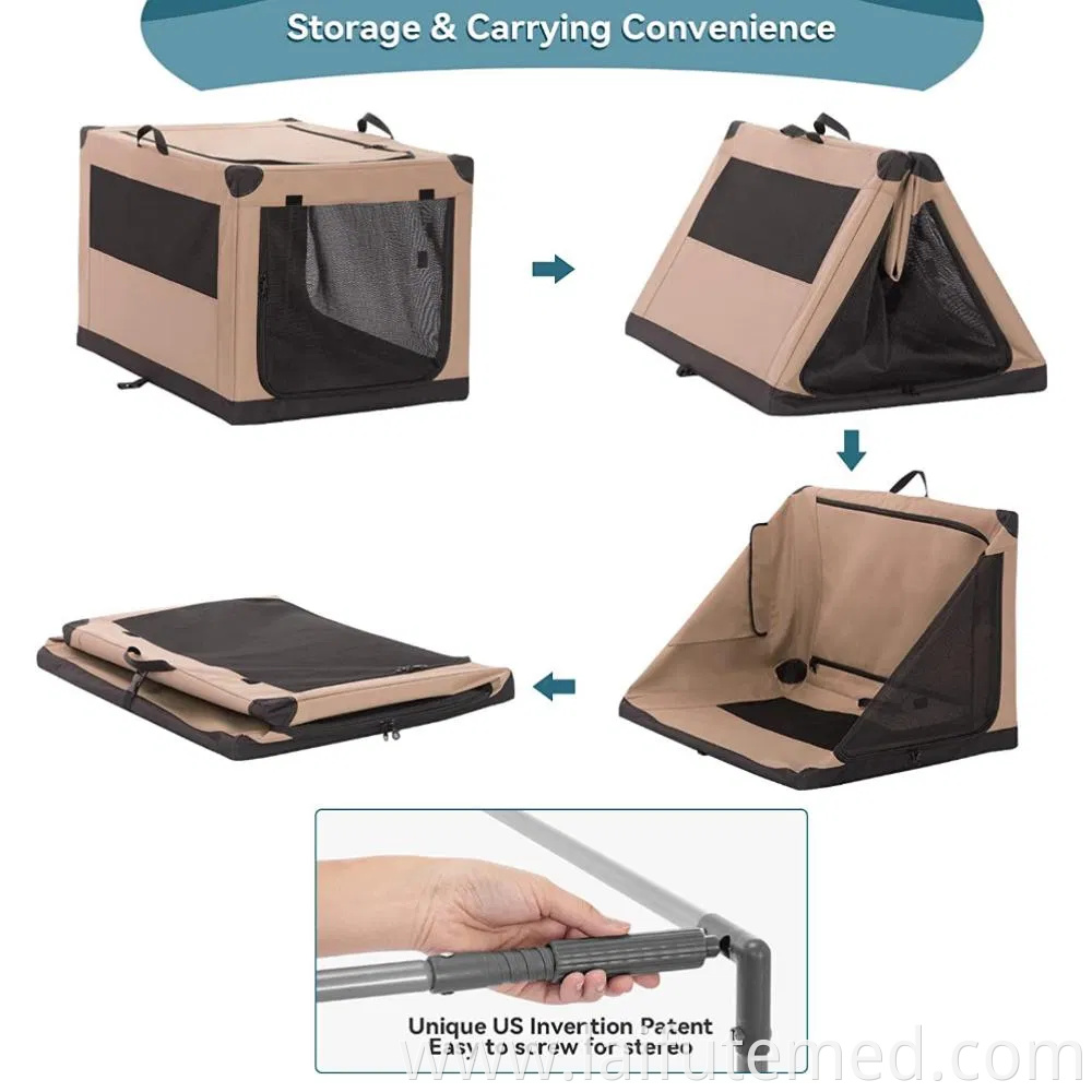 Collapsible Portable Amazon Hot Selling Soft Sided Dog Crate with Strong Steel Frame